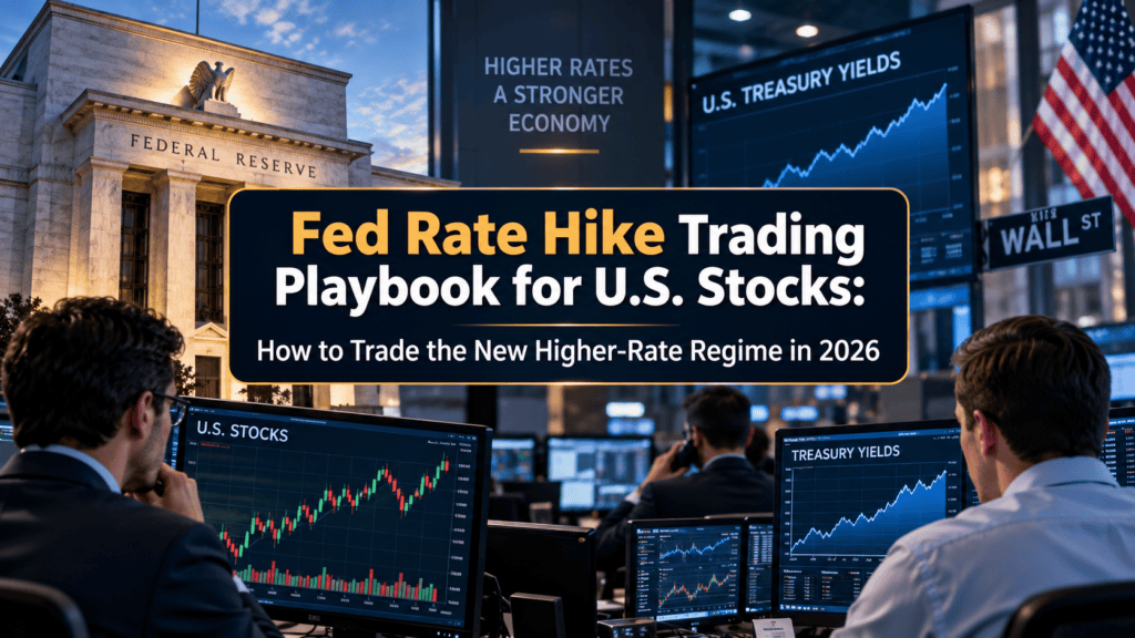 Fed rate hike trading playbook for U.S. stocks showing Treasury yields, breakouts, volatility and risk management